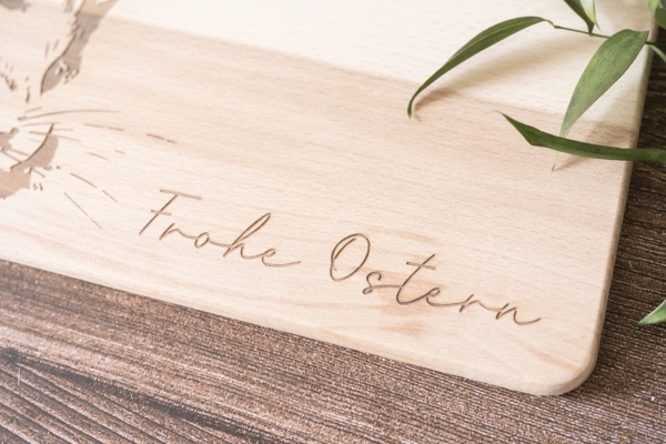 Schneidebrett / Frühstücksbrett Wunschtest / Osterhase -personalisiert-